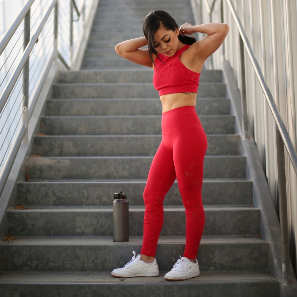 Fabletics SculptKnit 2-piece Red Set